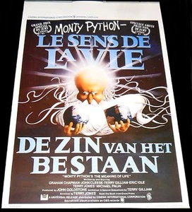 1983 Monty Python's The Meaning Of Life ORIGINAL BELGIAN POSTER Terry Jones - Imagen 1 de 1
