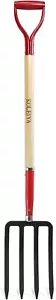 Garden Fork,4 Tine Digging Fork,Pitch Fork for Gardening,Steel Y-Grip,Wood Hande - Picture 1 of 7