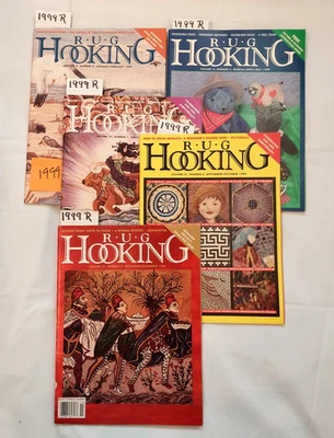 REVISTA DE GANCHO DE TAPETE 1999 ANO INTEIRO 5 EDIÇÕES - TODAS com PADRÕES INTERNOS DE PAPEL - Imagem 1 de 4