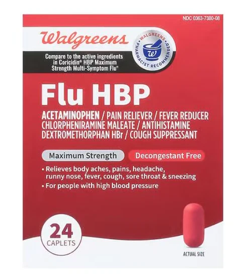 Walgreens Flu HBP Max Strength High Blood Pressure Multi-Symptom - Image 1 of 1