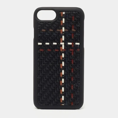 Funda Ermenegildo Zegna Cuero Tejido Negro iPhone 6 Foto 1 de 4