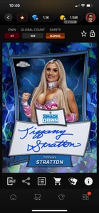 DIGITAL Topps WWE Slam Chrome Sapphire 25 Tiffany Stratton Blue Brand Signature - Bild 1 von 2