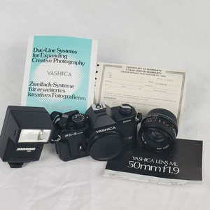 Yashica Bundle FX-3 Super 2000 35mm SLR Camera + Lens + Flash VINTAGE TESTED - Picture 1 of 24