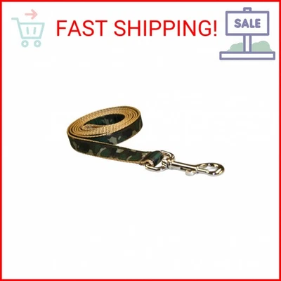 Medium Green Camouflage Dog Leash: 3/4" Wide, 6ft Length - Made in USA. - Image 1 of 2