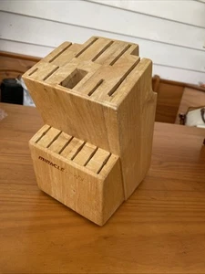 Miracle Blade Knife Block Holder Storage Natural Finish 15 Slot - Picture 1 of 7