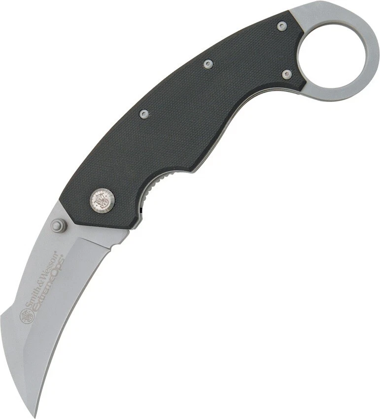 Cuchillo Plegable Smith & Wesson Karambit Framelock 5 3/8" Acero Inoxidable Negro G10 CK33 Foto 1 de 1