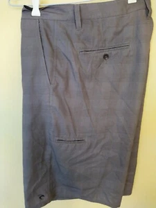 Rip Curl Mirage Boardwalk Casual Chino Surf Walk Shorts Sz 36 Grey Tartan - Picture 1 of 8