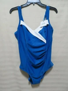 Panache Swim Women's Portofino Underwire One-Piece Swimsuit-Petrol/Whi-Size 36E - Picture 1 of 11