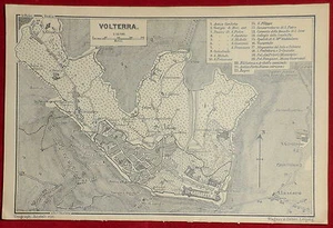 1893-ITALIA-VOLTERRA-BAEDEKER CARTA ORIGINALE-TOPOGRAFIA - Picture 1 of 1