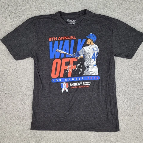 Anthony Rizzo T-Shirt Adult Medium Black 2019 Walk Off For Cancer Licensed Cover