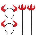  4 Pcs Halloween Devil Headband Fork Women's Horns Cosplay Costume