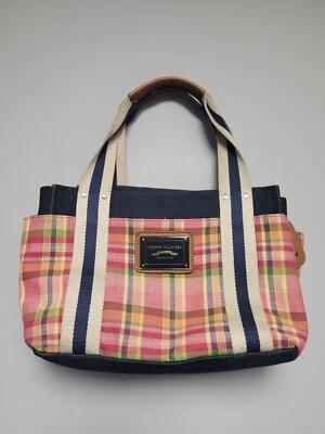 Bolso de Mano Tommy Hilfiger a Cuadros Mango Superior Cartera Preppy. Denio a cuadros rosa pequeño Foto 1 de 4