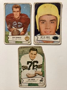 1954 Bowman Football Lot (3) Off Grade Fillers 52 (HOF Groza) 71 (SP) 92 - Picture 1 of 5