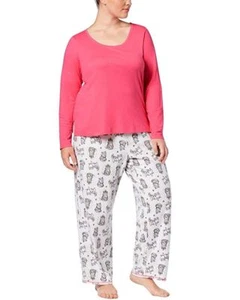 Jennifer Moore Women Plus Size Pajama Set Pink Tangled Cats XX-LARGE NWOT - Picture 1 of 2