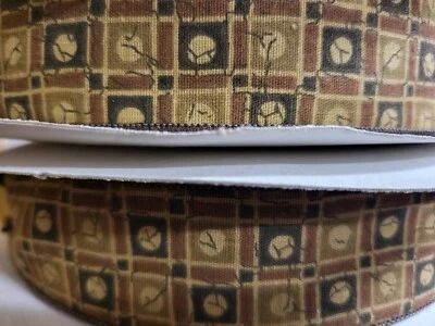 2 - 1 3/8" Tortoise Shell Cotton Print Ribbon 50 Yards (300ft) NOS - Image 1 of 4