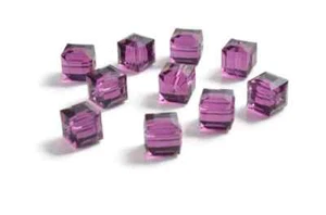 SIX (6) Swarovski Crystal cubes - Amethyst - Gorgeous! - Bild 1 von 1
