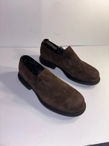 De Colección Años 90 Hush Puppies Hombres Gamuza Zapatos Sin Cordones Cuero Marrón Mocasines Talla 10m - Imagen 1 de 19