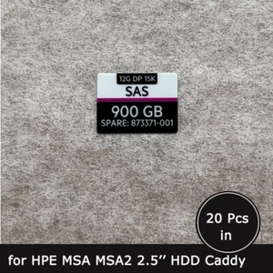 20pc of Q1H47A 873371-001 MSA 900GB 12G SAS HDD caddy tray label sticker for HP - Bild 1 von 1