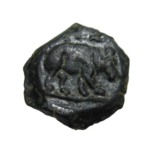 EGIPCIO, ALEJANDRÍA. TRAJAN, 98-117 AD. DICALCÓN DE BRONCE. REVERSO ELEFANTE. - Imagen 1 de 7