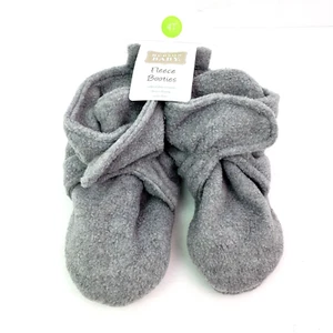 Hudson Baby Girls Size 4T Gray Non Skid Fleece Booties - Picture 1 of 6