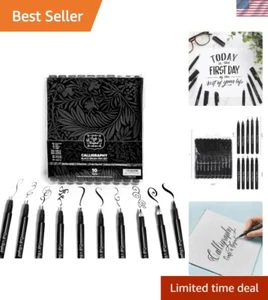 10 verblassende schwarze Tinte Kalligraphie Stifte - Anfänger Set zum Basteln & Journaling - Bild 1 von 9
