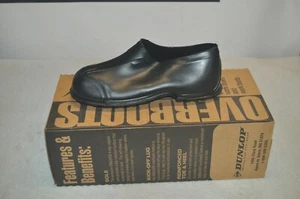 DUNLOP OVERBOOTS 4" PVC OVERSHOE BLACK SIZE LARGE 10-11 NOS FREE SHIPPING - Picture 1 of 6