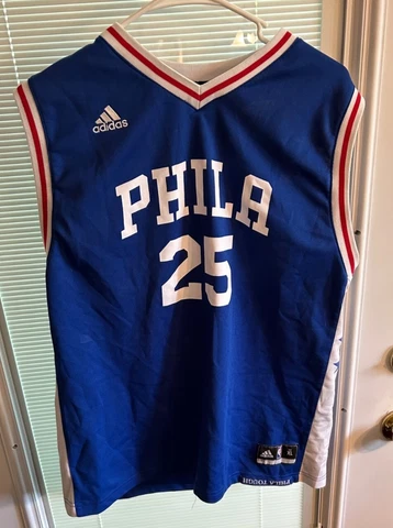 Ben Simmons 25 Philadelphia Sixers Phila Tough NBA  Adidas Jersey Blue XLarge Cover