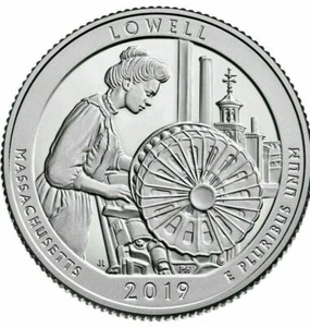 2019 "D" LOWELL NATIONAL PARK (MASS) UNCIRCULATED QUARTERS US MINT - Bild 1 von 2