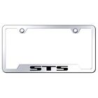 Cadilac Sts Laser Etched Logo Cut-Out License Plate Frame (Chrome)