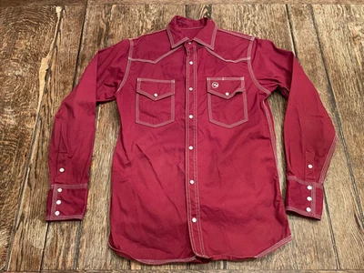 WESTERN WELDER OUTFITTING men's S maroon Triple Stitched Canvas Pearl Snap shirt - Image 1 of 4