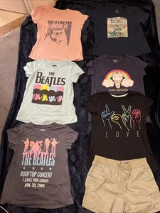 Girls SIZE 10/12 Clothing 7 Piece LOT 6 Shirts One Pair Of Shorts - Picture 1 of 8