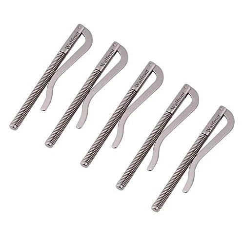 5pck Durable Slim Spring Loaded Bifold Money Clip Bar Nickel Plated Men's Wallet