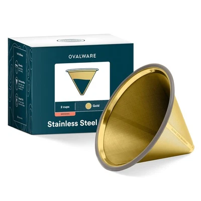 Paperless Stainless Steel Pour Over Coffee Filter – Reusable and Permanent Co... - Image 1 of 4