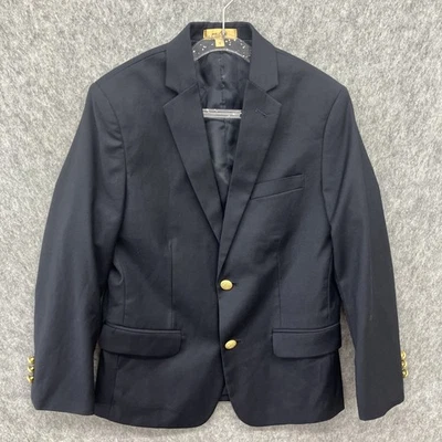 Dillards Class Club Boys Two Button Blazer Size 10 Navy Blue Classic - Image 1 of 4