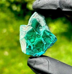 Rebanada mineral de cristal pulido a mano de malaquita y crisocola - Kolwezi, DR CONGO - Imagen 1 de 3