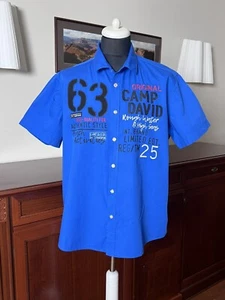 Camicia casual uomo CAMP DAVID manica corta bottoni davanti colletto taglia X-Large - Foto 1 di 9