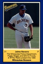 1990 Brewers Police #17 Jaime Navarro   