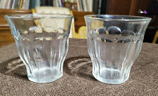 2 Vintage Clear Glass Duralex Picardie Tumblers  Made In France 3" Tall