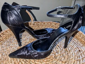 BAKERS BLACK LEATHER & SATIN RIBBON SIZE 8 - Picture 1 of 10