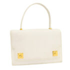 Auth HERMES Piano Hand Bag White Leather s4f2 O01R