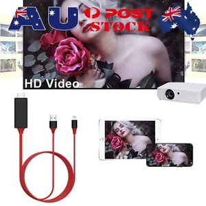 For iPhone to HDMI Digital TV Adapter Cable For iPhone 14 13 12 11 Pro XS iPad C - Picture 1 of 11