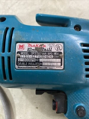 Taladro de colección Makita DP3720 10 mm con cable azul de colección portabrocas con llave velocidad variable rev Foto 1 de 4