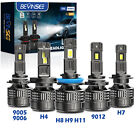 BEVINSEE V55 H4 H7 H8/H11 9005 9006 LED Headlight Bulbs High Low Beam White Kit