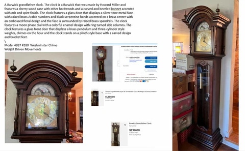 Barwick by Howard Miller Model 4887 Grandfather Clock Cover
