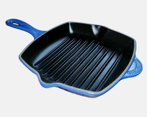 Le Creuset Square Grill Skillet 15326 73/4 cm Cobalt Blue - Picture 1 of 8