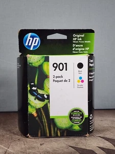 11/2022 Genuine HP 901 Black and Tri-color Ink Cartridges Combo Pack CN069FN OEM - Picture 1 of 6