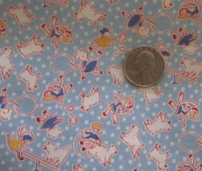 MAYWOOD STUDIO EESCO Vintage blue Mary Little Lamb fabric Cotton fabric fat quarter ~