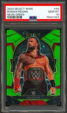2023 Panini Select WWE ROMAN REIGNS Neon Green Prizm /75 PSA 10 GEM MT POP 5💎