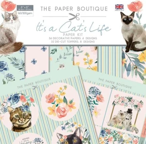 THE PAPER BOUTIQUE - IT'S A CAT'S LIFE - 8 X 8" PAPER KIT - 36 SHEETS - 6 DESIGN - Imagen 1 de 2