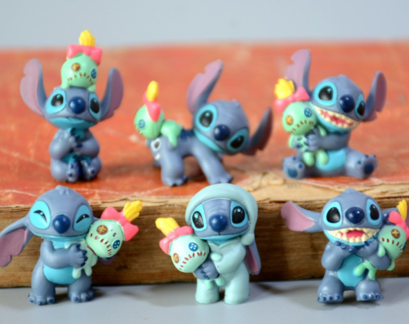 Disney Lilo e Ponto Figura Anime, Stitch Vinyl Doll Toy, Boneca